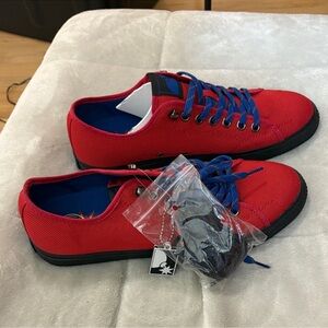The Hundreds Vibrant Red Sneakers with Blue Accents